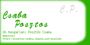 csaba posztos business card